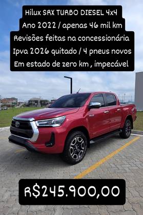 TOYOTA HILUX 2.8 D-4D TURBO DIESEL CD SRX 4X4 AUTOMÁTICO